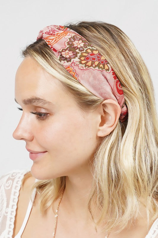 Perfect Paisley Headband: Pink