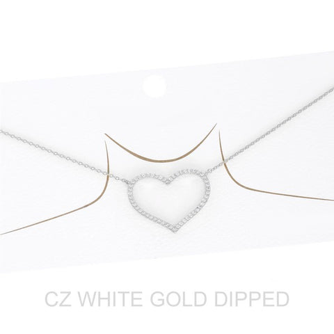 Gold Plated Pave Circle Necklace