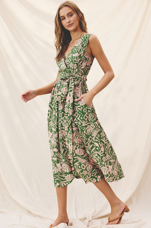 Tropical Carnival Wrap Dress