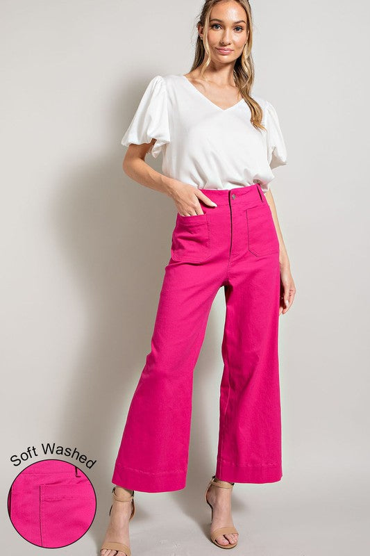 Soft Washed Cropped Leg Pants