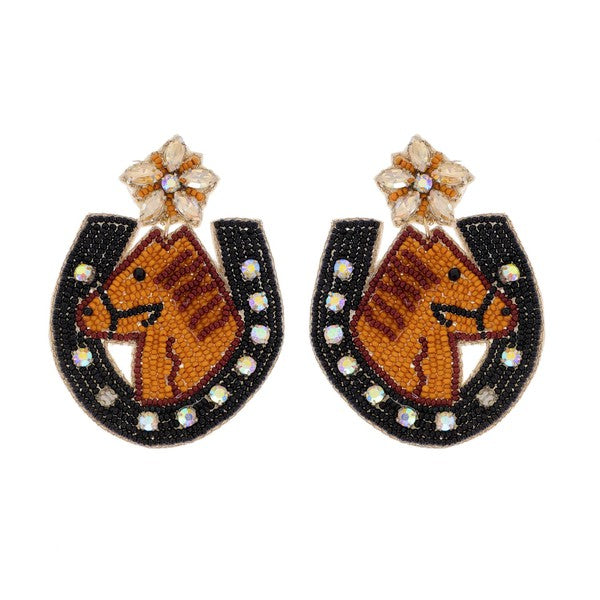 Horse Lover Beaded Earrings