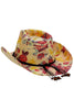 Floral Print Straw Cowgirl Hat