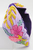 Floral Beaded Headband: Lilac