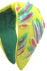 Electric Yellow Beaded Headband