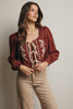 Cherry Wood Peplum Blouse