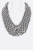 Beaded Weave Necklace: Black/White