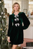 Glow Bow Velvet Mini Dress