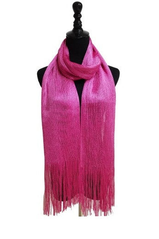 Pink  & Black Pailsely Silky Scarf