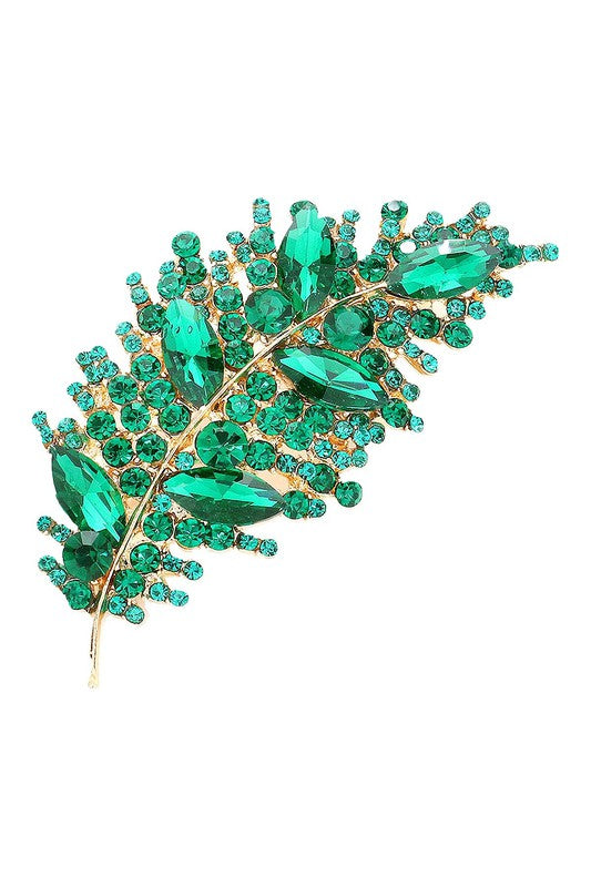 Lovely Leaf Brooch: Emerald