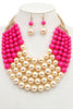 Chunky Pearl & Fuchsia Necklace