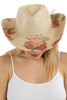 Western Rose Cowgirl Hat: Light Sand