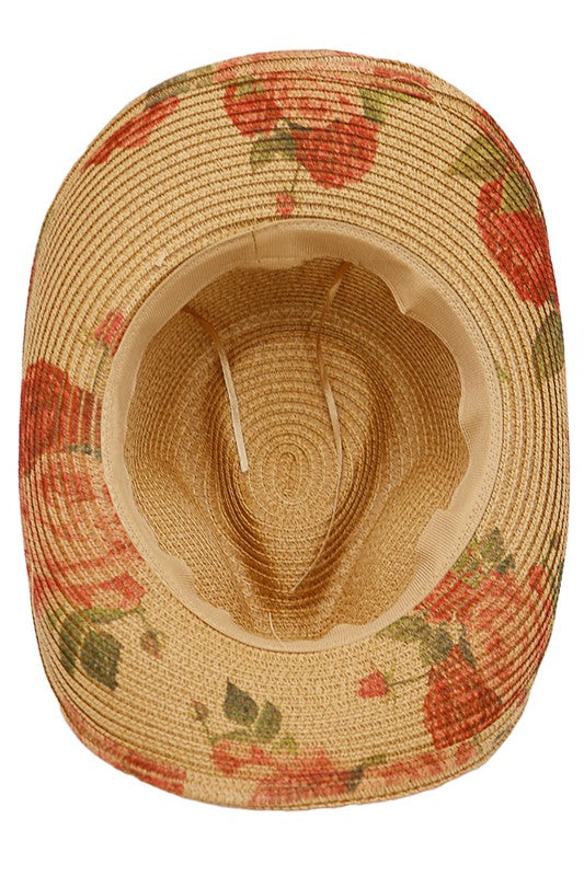 Western Rose Cowgirl Hat: Dark Sand