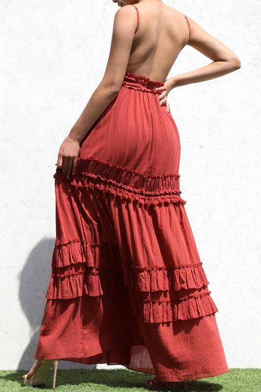 Beautiful Brick Maxi Dress