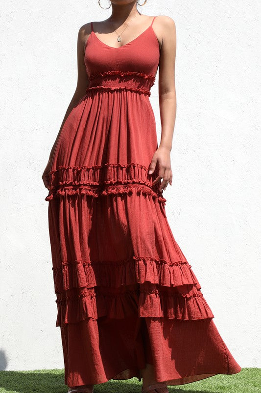 Beautiful Brick Maxi Dress