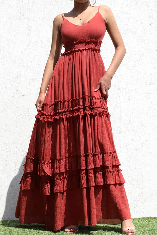 Beautiful Brick Maxi Dress