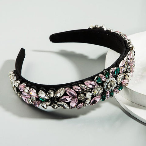 Baroque Black Crystal Headband