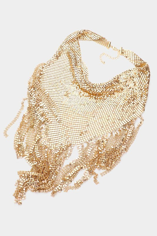 Disco Glamour Hankercief Necklace: Gold