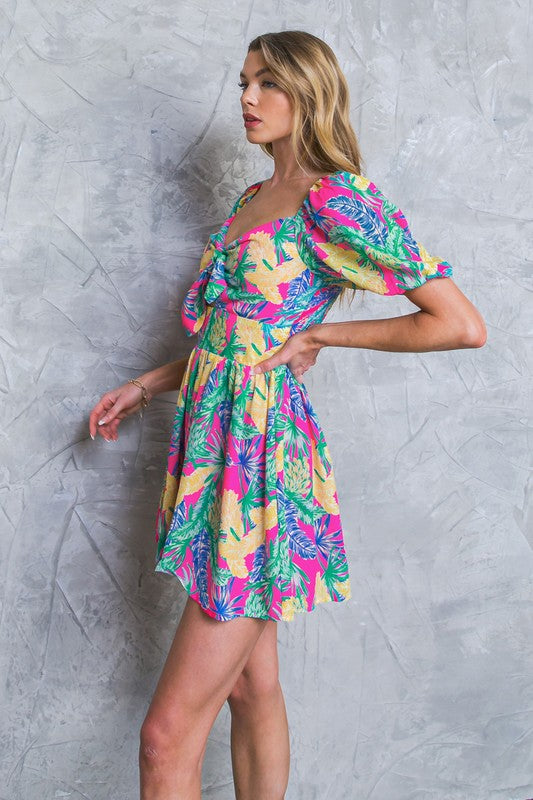 Fuchsia Floral Tropics Romper