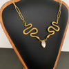 Double Snake Plated Necklace