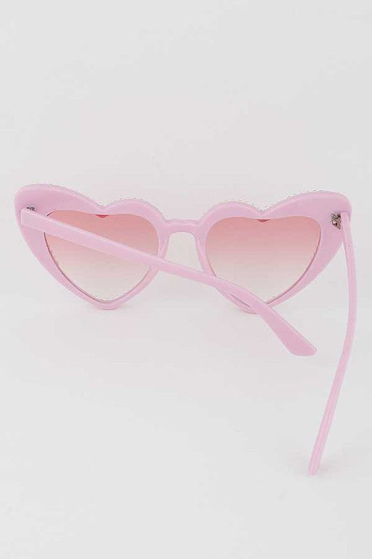 Rhinestone Heart Shaped Sunglasses