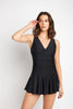 Skirted Swimsuit: Black