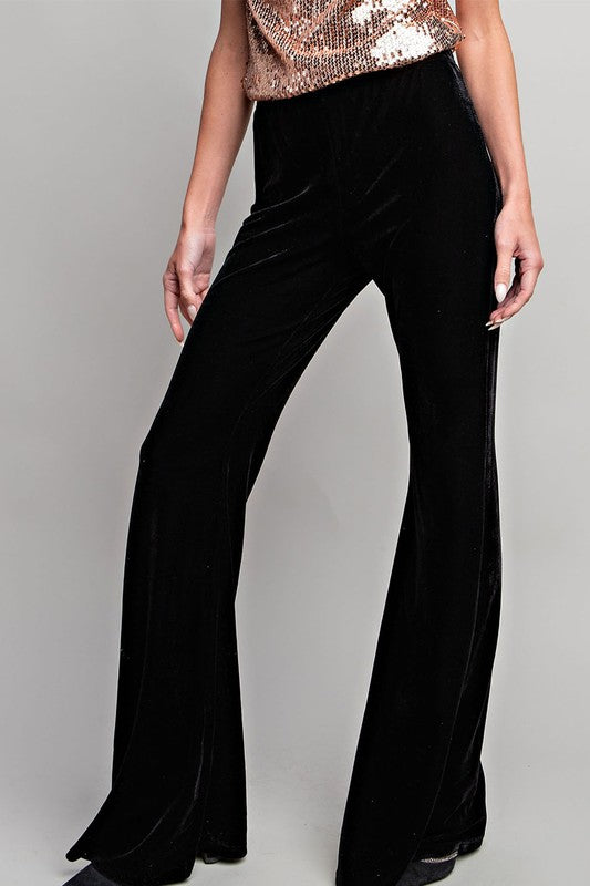 Black Velvet Bellbottom Pants