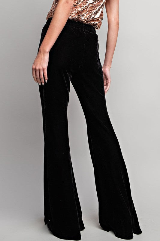 Black Velvet Bellbottom Pants