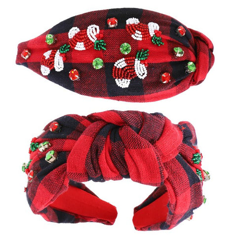 Christmas Lights Ornate Headband: Red