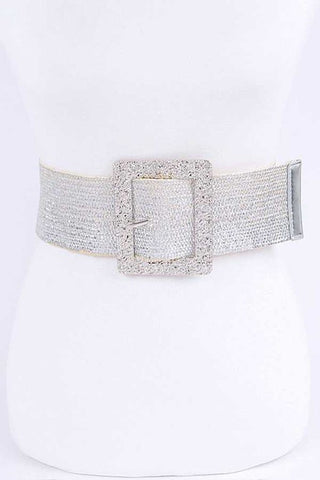 Georgette Floral Crystal Tie Belt: Teal