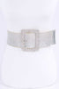 Silver Rattan Look Stretch Belt