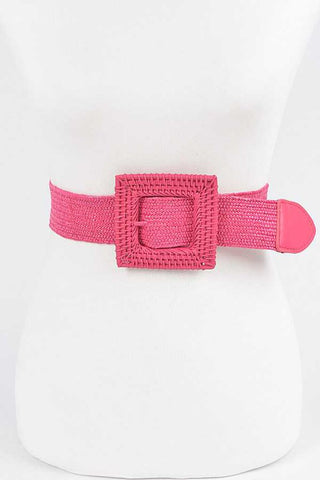 Faux Croc Skinny Belt: Red