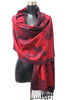 Silk Blend Floral Pashmina: Black