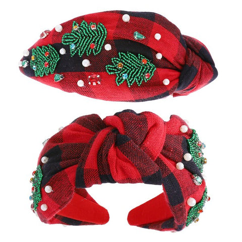 Candy Canes Ornate Headband: Red