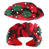 Christmas Tree Plaid Ornate Headband