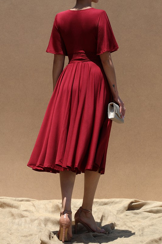 Burgundy Silky Jersey Dress