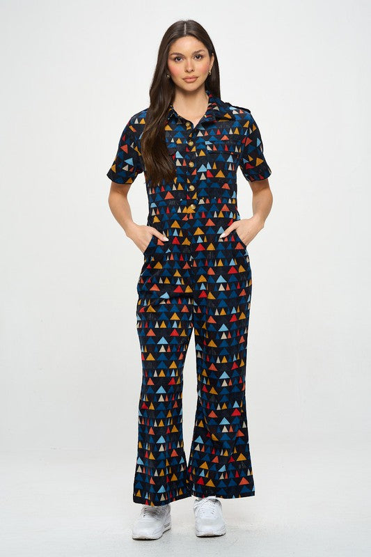Retro Bunting Corduroy Jumpsuit