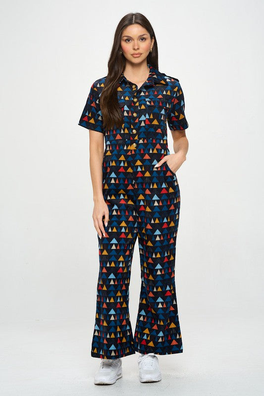 Retro Bunting Corduroy Jumpsuit