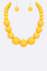 Large Resin Bead Necklace Set: Yellow