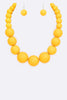 Large Resin Bead Necklace Set: Yellow