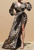 Satin Leopard Maxi Dress