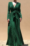 Emerald Glitter Maxi Dress