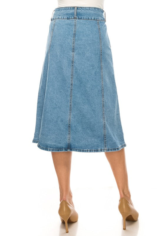 Stone Wash Denim Skirt