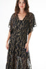 Gauzy & Golden Kimono Maxi Dress