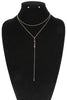 Mutli Strand Lariat Necklace: Ruby