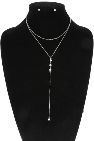 Rhinestone Tubular Necklace: Black