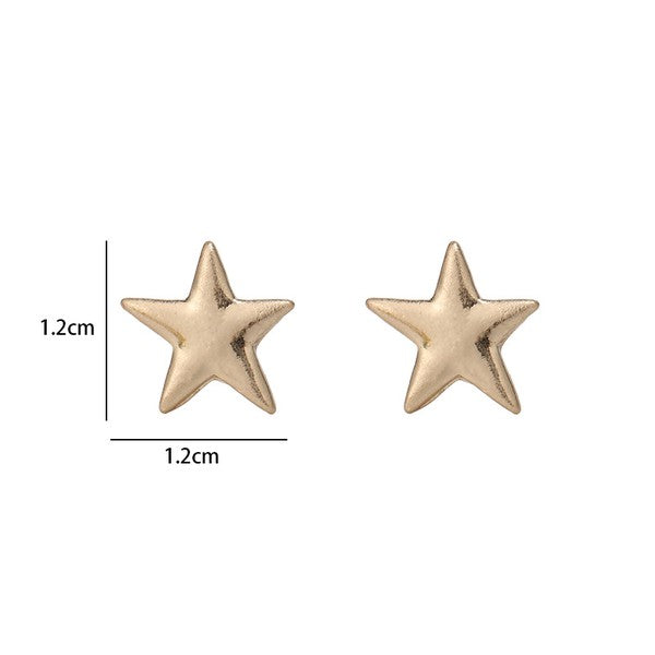 Star Stud Earrings: Gold