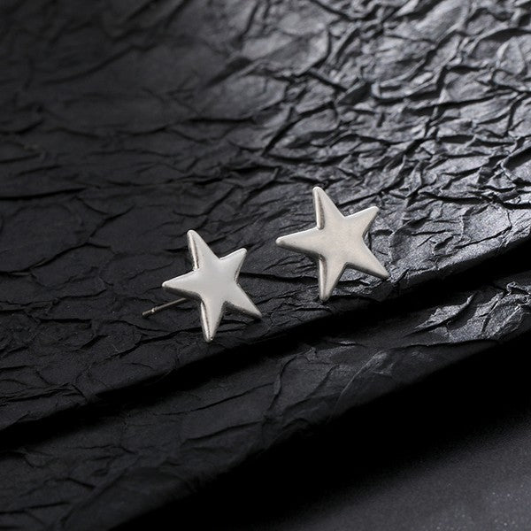 Star Stud Earrings: Silver