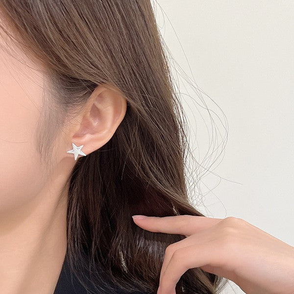 Star Stud Earrings: Silver