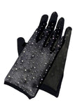 Rhinestone Mesh Wrist Gloves