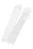 Rhinestone Mesh Opera Gloves: White